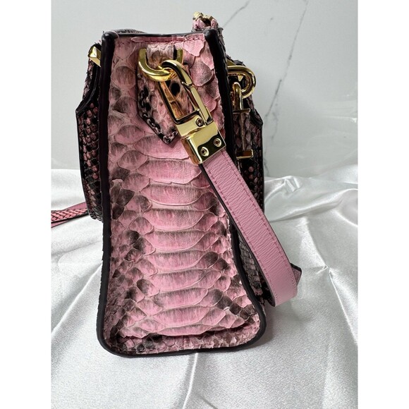 RARE Michael Kors Collection Genuine Pink Python Leather Oleander Satchel Bag - Picture 11 of 16